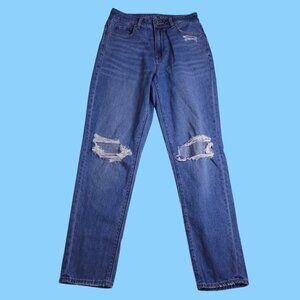 American Eagle Womens Mom Jeans 4  Distressed Medium Wash Comfort Stretch